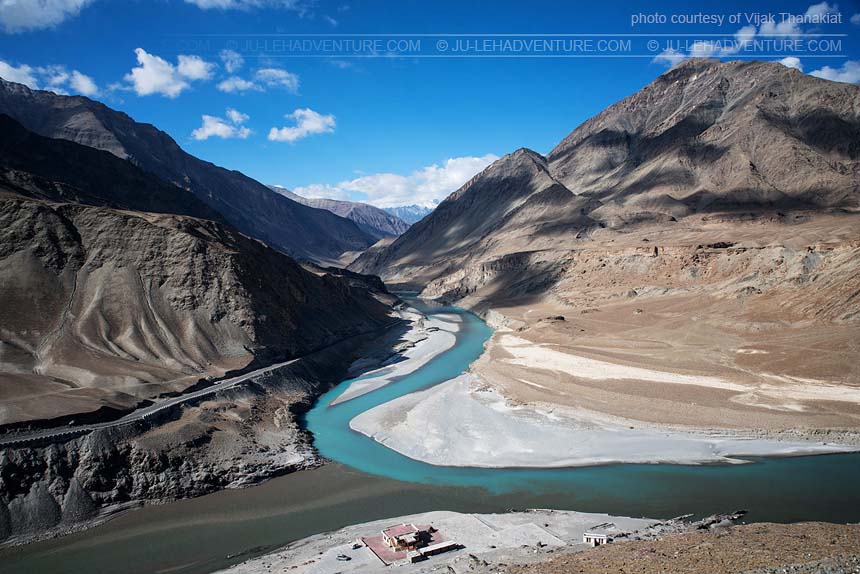 Adventures in Ladakh, confluence of Indus and Zanskar rivers