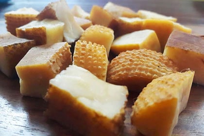 Chhurpe (dried yak cheese), food of Ladakh