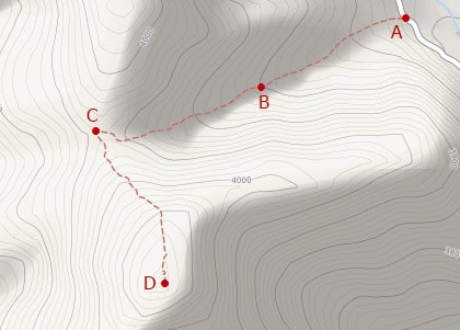 Hiking map, peak at 4075m in Leh, Ladakh